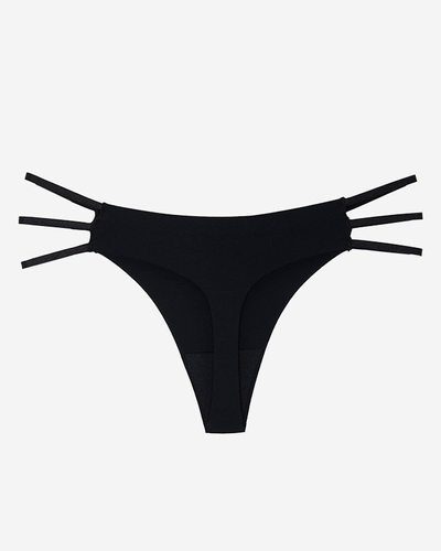 String femme en dentelle à rayures noires. GRANDE TAILLE- Sous-vêtements