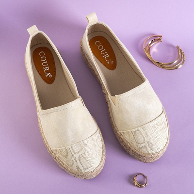 OUTLET Espadrilles beiges pour femmes à décor Tinika - Chaussures