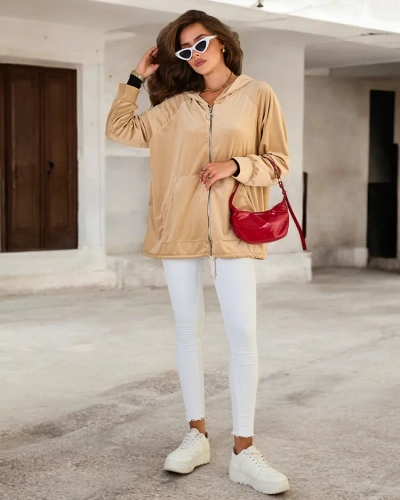 Royalfashion Sweat à capuche dézippée pour femme