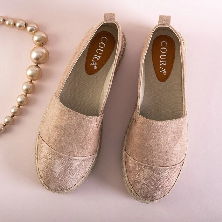 OUTLET Espadrilles femme rose clair à décor Tinika - Chaussures