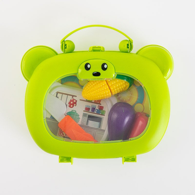 Kit de découpe enfant vert dans une valise - Jouets
