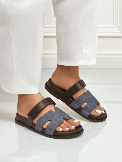 Royalfashion Chaussons pour femmes en cuir écologique FlexiComfi