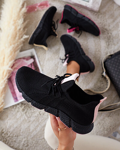 Chaussures de sport femme Bommgi noires et roses - Footwear