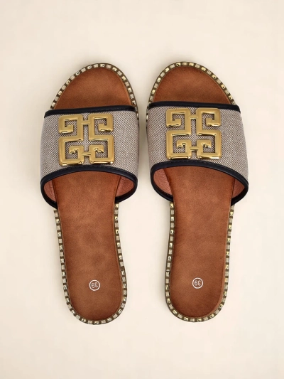 Royalfashion Chaussons à semelle plate pour femmes Rorole
