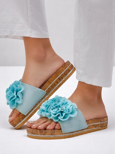 Royalfashion Tongs pour femmes avec fleurs Focce