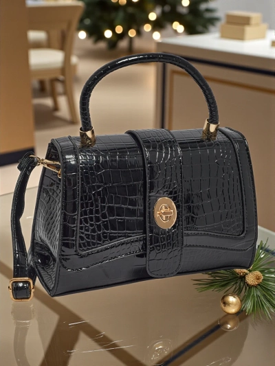 Petit sac à main verni pour femme en cuir écologique Lunaya