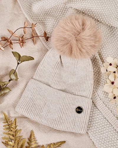 Chapeau d'hiver pour femmes Royalfashion avec pompon