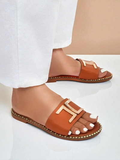 Royalfashion Mules pour femme en similicuir avec décoration Gildra