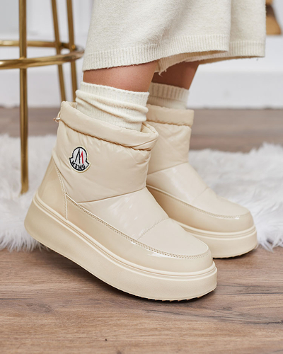 Royalfashion Bottes de neige à enfiler pour femme en couleur crème Ademra