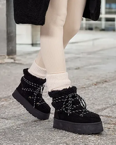 Royalfashion Bottes de neige à lacets pour femme Evonie