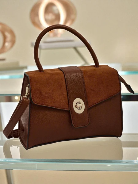 Sac à Main Camelia en Cuir Écologique et Daim