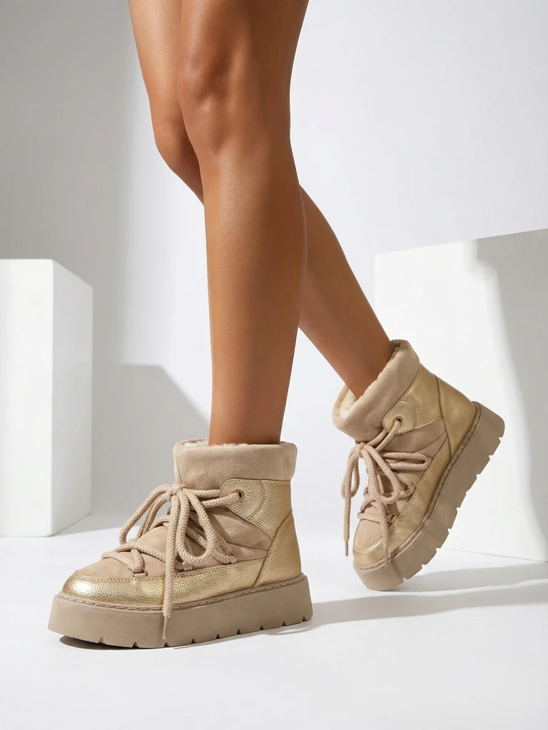 Bottes de neige à lacets pour femmes Royalfashion Iniuc