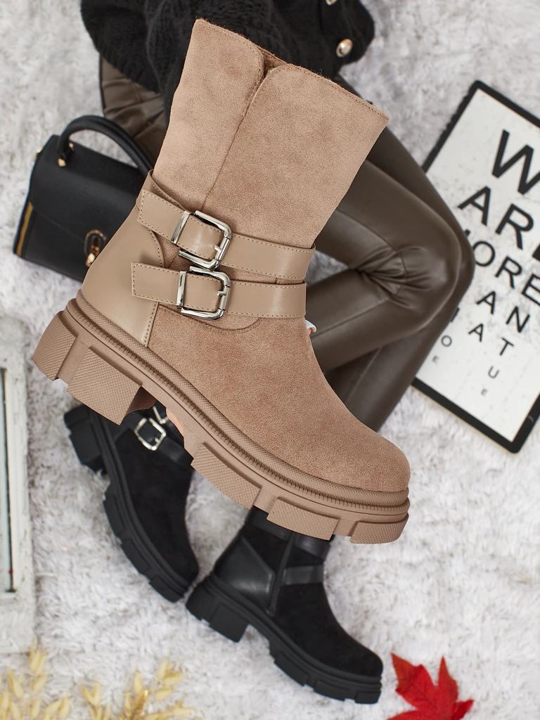 Bottines hautes pour femmes en éco-daim Callire