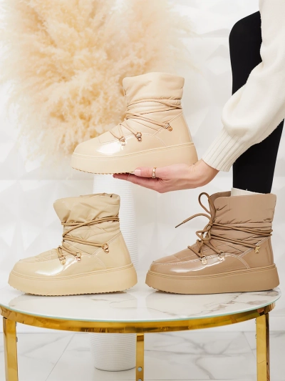 Royalfashion Bottes de neige à enfiler pour femme en beige Dabenda