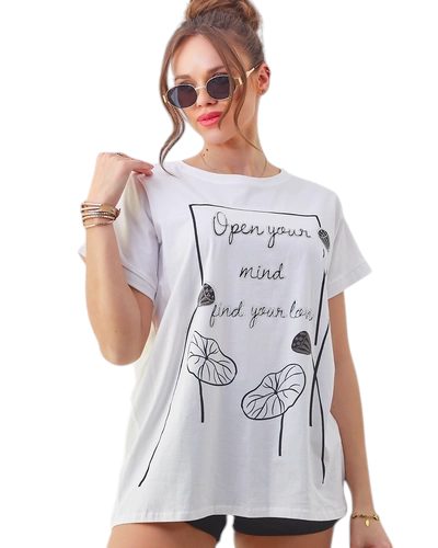 T-shirt en coton Royalfashion pour femmes avec un imprimé intéressant
