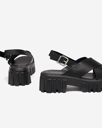 Sandales noires pour femme sur une semelle massive Otida - Footwear