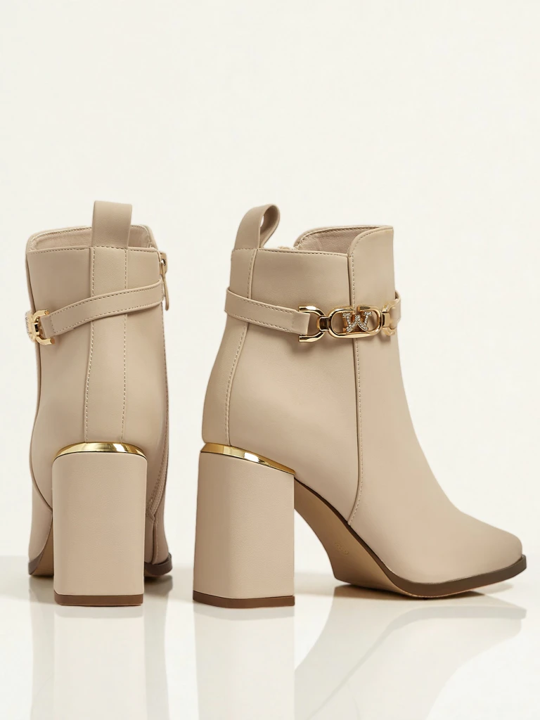 Bottines femme éco suède à talon bloc Ostirena