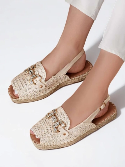 Royalfashion Espadrilles pour femmes à bout ouvert