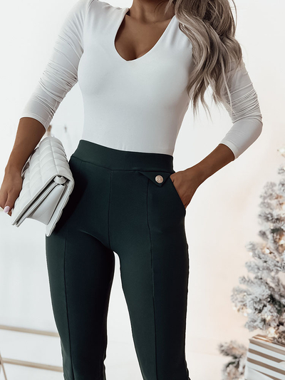 Royalfashion Leggings en éco-cuir pour femme noir a'la bells