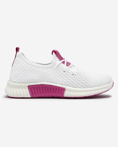 Chaussures de sport blanches pour femmes avec inserts fuchsia Kedeti - Footwear