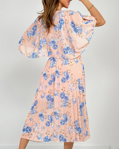 Royalfashion Robe midi plissée à motif floral pour femme