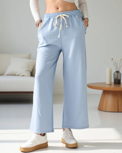 Pantalons de jogging larges pour femmes Royalfashion en viscose avec zirconia