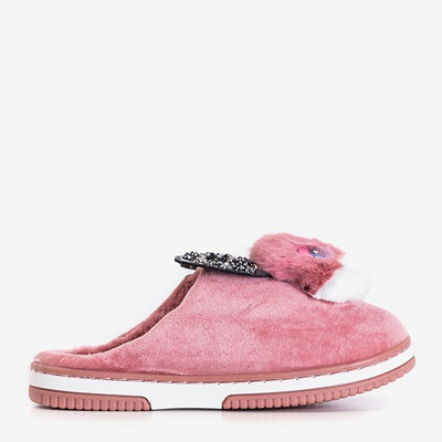 Chaussons femme roses avec le lapin Pivi - Chaussures