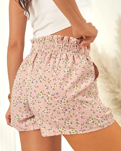 Royalfashion Short femme en tissu fleuri