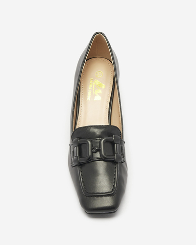 Escarpins de style mocassin pour femmes en noir Mokwell-Footwear