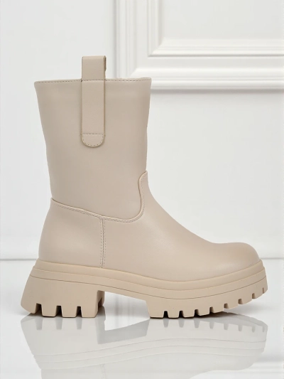 Bottines montantes pour femmes en cuir écologique Scarlet Mist