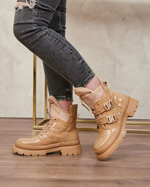 Royalfashion Bottes bagger pour femme marron clair Hennobs