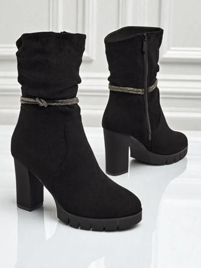 Bottines femme en daim écologique à talons épais RuneFlicker
