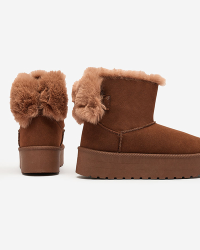 Royalfashion Bottes femmes a'la snow boots en marron Goroggo