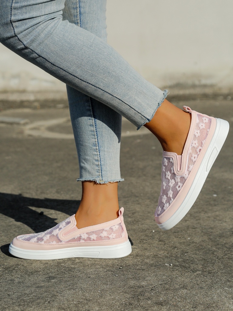 Royalfashion Mocassins en mesh pour femmes avec fleurs Emzos