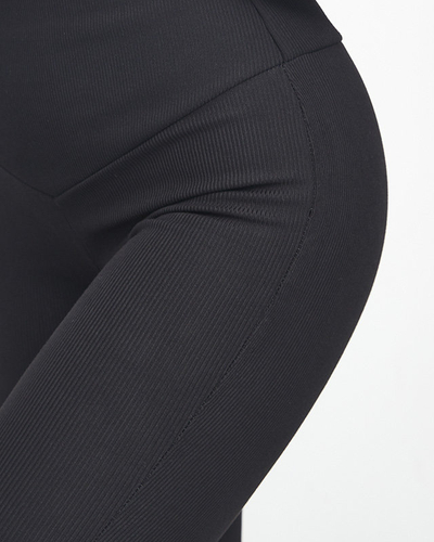 Legging côtelé noir pour femme - Vêtements