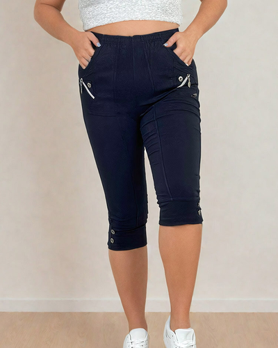 Royalfashion Pantalon en tissu pour femme 7/8 PLUS SIZE