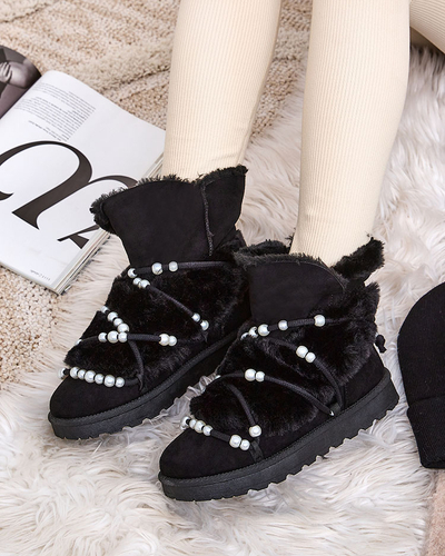 Royalfashion Bottes de neige pour femmes avec perles Cuvilav