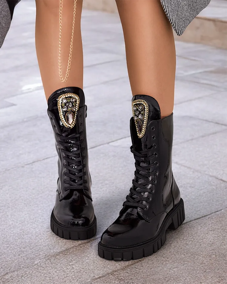 Royalfashion Bottes à lacets Operre pour femme