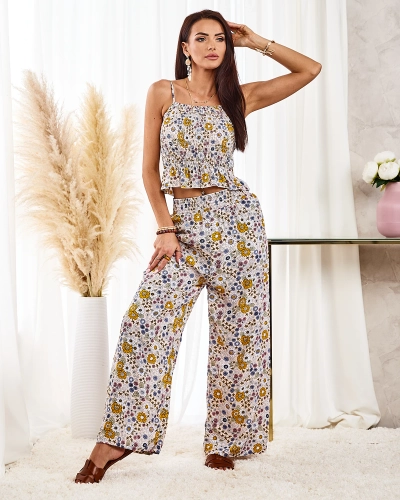 Royalfashion Ensemble à motifs pour femmes en beige