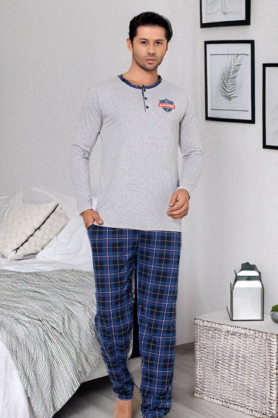 Royalfashion Pyjama en coton à carreaux pour hommes