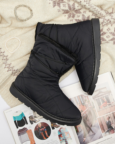 Bottes noires pour femmes a'la bottes de neige Amirfu- Footwear