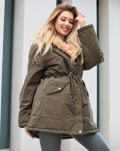 Veste d'hiver verte pour femme GRANDE TAILLE - Vêtements