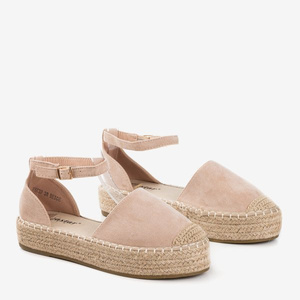 Espadrilles pour femmes beiges sur la plateforme Maritel - Chaussures 1