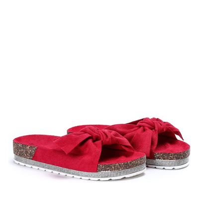 Tongs rouges avec noeud Maroc - Chaussures 1