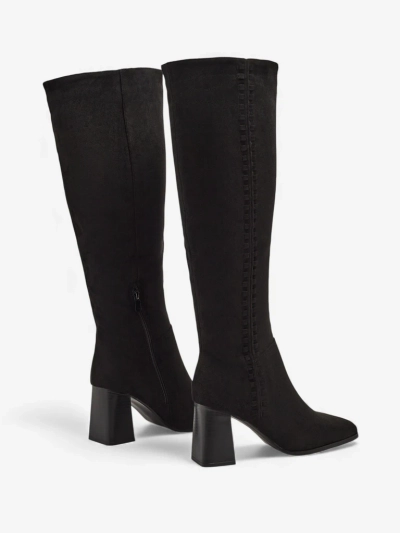 Bottes hautes pour femmes en éco-daim à talon bloc Fottor