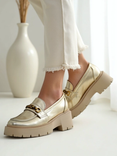 Mocassins Royalfashion pour femmes plaqués or Goldlove