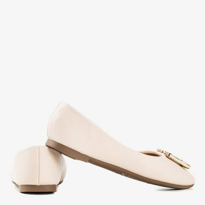 OUTLET Ballerines femme beiges avec un ornement sur la pointe Rionach - Chaussures