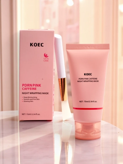 Masque facial PDRN à la caféine - hydratant, liftant avec pinceau pour la nuit