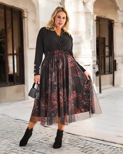 Jupe midi à deux couches pour femmes de Royalfashion