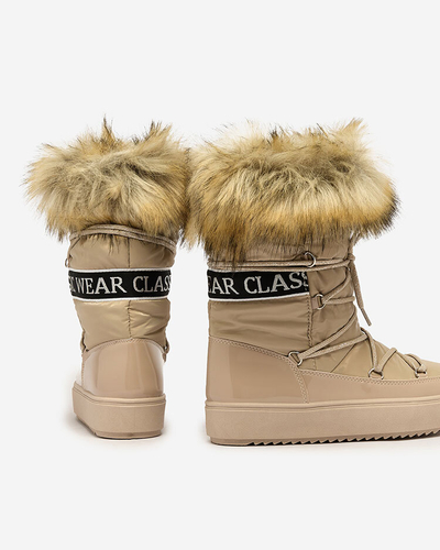 Royalfashion Bottes à enfiler marron clair bottes de neige a'la pour femmes Gomllo